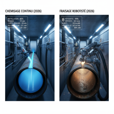 Comparatif 2026 : Chemisage continu vs Fraisage robotisé, quelle solution pour vos canalisations ?